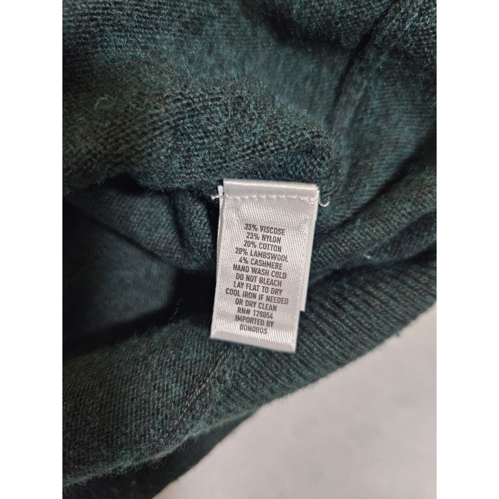 Bonobos Button Cardigan Sweater Green Lambswool Blend Size L Embroidered Turtle‎ - Picture 3 of 8